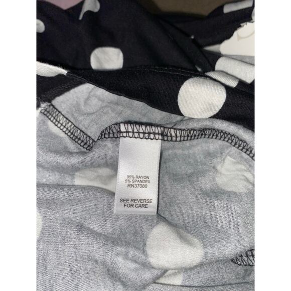 NWT Women’s size 26/28W Cato Black White Polkadot Soft 3/4 Sleeve Top - Picture 9 of 10